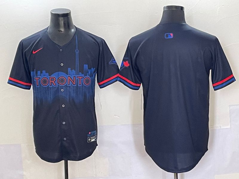 Men 2025 Toronto Blue Jays Blank Black Joint Name Nike MLB Jersey style 2->toronto blue jays->MLB Jersey